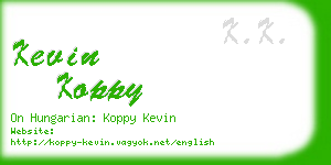 kevin koppy business card